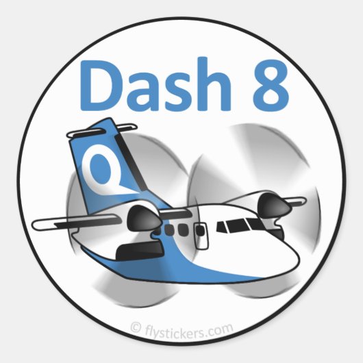 Dash 8 Aufkleber (Fabrikleben) (Vorderseite)
