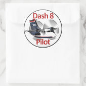 Dash 8 Pilot (USAir Express) Runder Aufkleber (Tasche)
