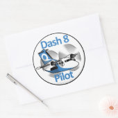 Dash 8 Pilot (Werksunterhaltung) Runder Aufkleber (Umschlag)
