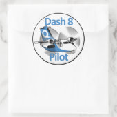 Dash 8 Pilot (Werksunterhaltung) Runder Aufkleber (Tasche)