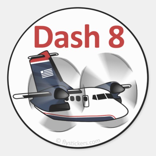 Dash 8 (USAir Express Livery) Runder Aufkleber (Vorderseite)