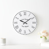 Dash Circle mit strahlenden römischen Zahlen Große Wanduhr (Zuhause)