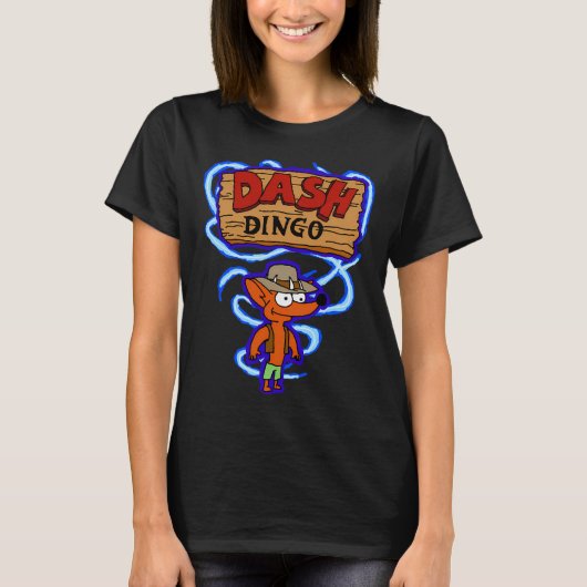 Dash Dingo (mit Hintergrund) T-Shirt (Vorderseite)