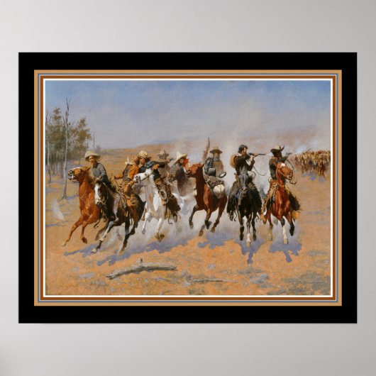 "Dash for the Timbers" von Frederic Remington Poster (Vorne)
