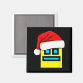 Dash Geometry Repeat Christmas Santa Hat Game Vide Magnet (Vorderseite/Rückseite)