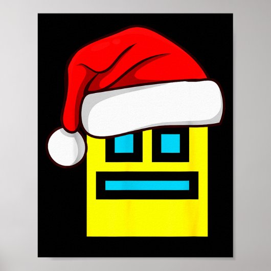 Dash Geometry Repeat Christmas Santa Hat Game Vide Poster (Vorne)