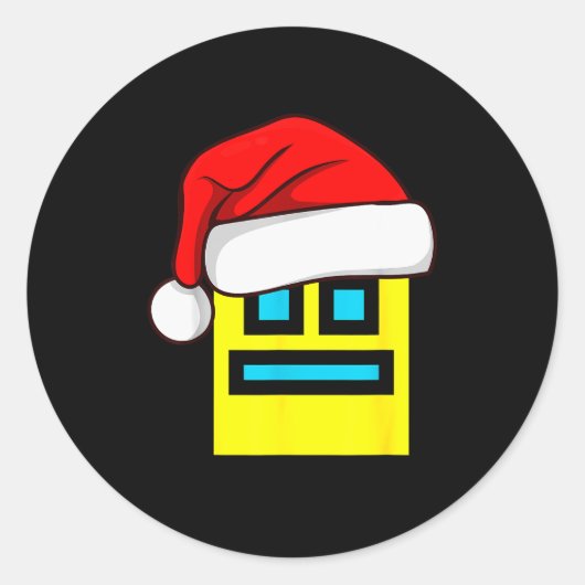 Dash Geometry Repeat Christmas Santa Hat Game Vide Runder Aufkleber (Vorderseite)