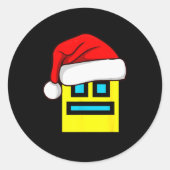 Dash Geometry Repeat Christmas Santa Hat Game Vide Runder Aufkleber (Vorderseite)
