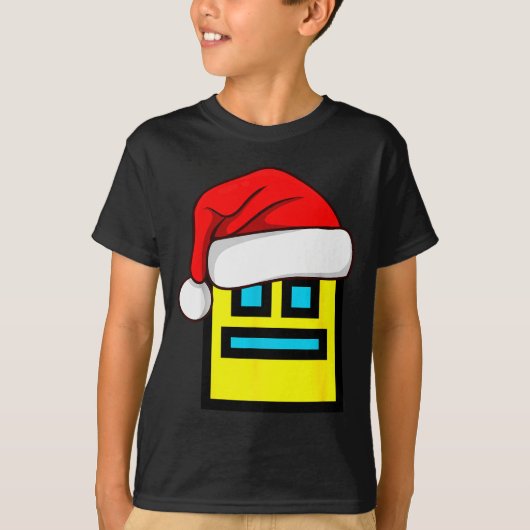 Dash Geometry Repeat Christmas Santa Hat Game Vide T-Shirt (Vorderseite)
