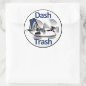 Dash Trash (United Express Livery) Runder Aufkleber (Tasche)