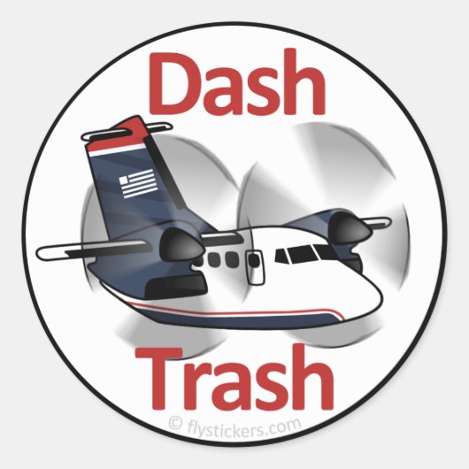 Dash Trash (USAir Express Livery) Runder Aufkleber (Vorderseite)