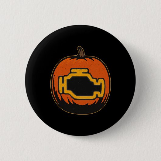 Dashboard Car Karo Motor Funny Pumpween Halloween Button (Vorderseite)