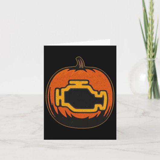 Dashboard Car Karo Motor Funny Pumpween Halloween Karte (Vorderseite)