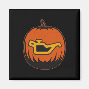 Dashboard Car Oil Problem Leicht Funny Pumpkin Hal Magnet