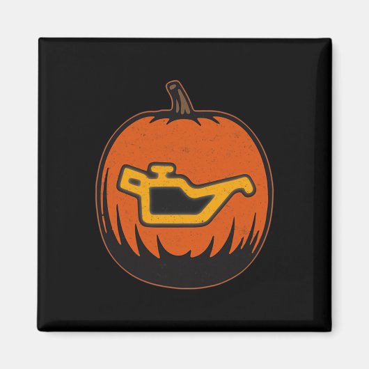 Dashboard Car Oil Problem Leicht Funny Pumpkin Hal Magnet (Vorne)