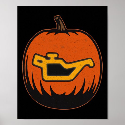 Dashboard Car Oil Problem Leicht Funny Pumpkin Hal Poster (Vorne)