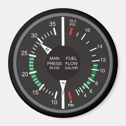 Dashboard für den Mehrfachdruck und den Kraftstoff Magnet (Vorne)