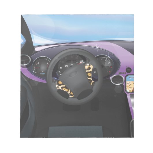 Dashboard für Sportwagen Notizblock (Vorderseite)
