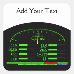 Dashboard-Glow mit schwarzem Rahmen Quadratischer Aufkleber