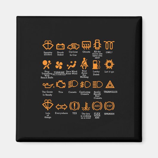 Dashboard Icons Coffee Tasse Car Typ Car Lover Mec Magnet (Vorne)