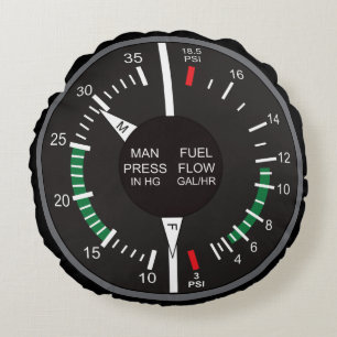 Dashboard-Universaldruck und Kraftstoffdurchflussf Rundes Kissen