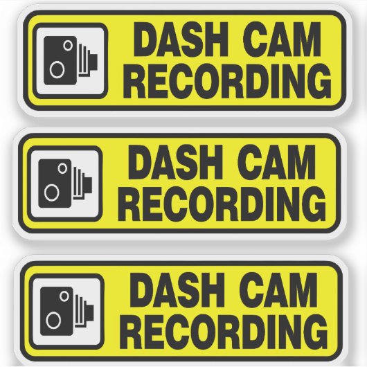 Dashcam-Aufzeichnung im Auto Aufkleber (Vorderseite)