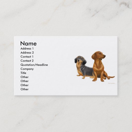 Dashchunds Visitenkarte (Vorderseite)