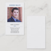 Dashed Border (Navy) Foto Business Card Visitenkarte (Vorne/Hinten)