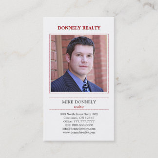 Dashed Border (Red) Foto Business Card Visitenkarte