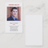 Dashed Border (Red) Foto Business Card Visitenkarte (Vorne/Hinten)