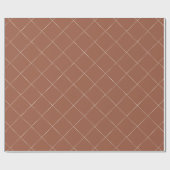 Dashed Diamond Grid Geometric Deep Rust Geschenkpapier (Flach)