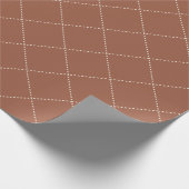 Dashed Diamond Grid Geometric Deep Rust Geschenkpapier (Ecke)
