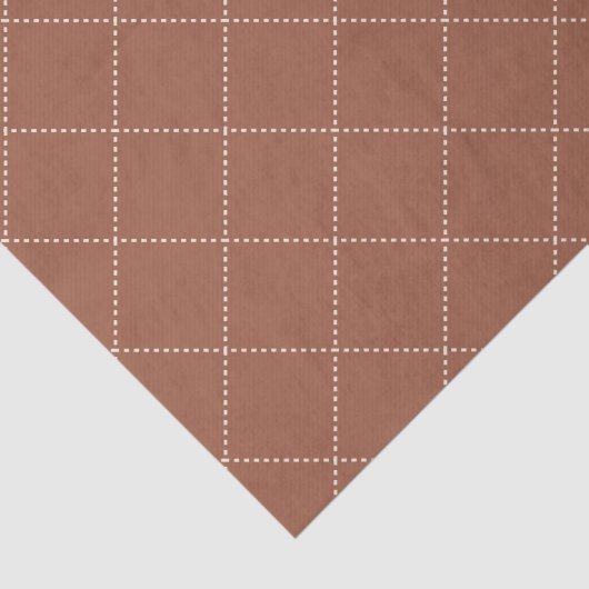 Dashed Diamond Grid Geometric Deep Rust Seidenpapier (Ausschnitt)