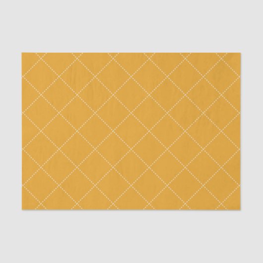 Dashed Diamond Grid Geometric Goldenrod Seidenpapier (Vorderseite)