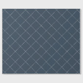 Dashed Diamond Grid Geometric Midnight Navy Geschenkpapier (Flach)