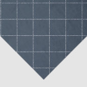 Dashed Diamond Grid Geometric Midnight Navy Seidenpapier (Ausschnitt)