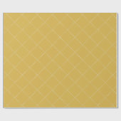 Dashed Diamond Grid Geometric Mustard Gold Geschenkpapier (Flach)