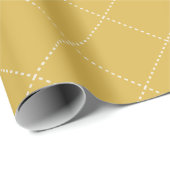 Dashed Diamond Grid Geometric Mustard Gold Geschenkpapier (Rolleneckpunkt)