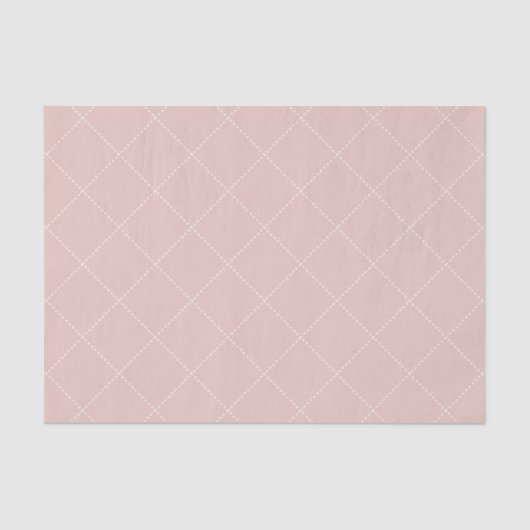Dashed Diamond Grid Geometric Pale Blush Pink Seidenpapier (Vorderseite)