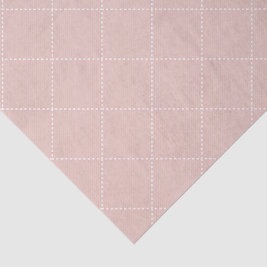 Dashed Diamond Grid Geometric Pale Blush Pink Seidenpapier (Ausschnitt)