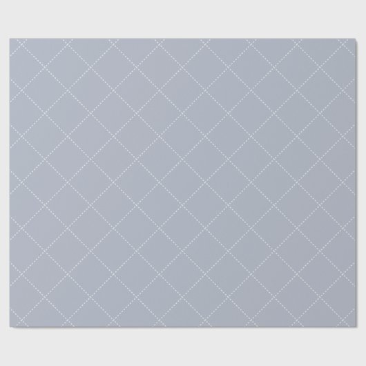 Dashed Diamond Grid Geometric Pale Slate Geschenkpapier (Flach)