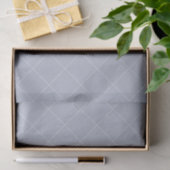 Dashed Diamond Grid Geometric Pale Slate Seidenpapier (Geschenk)