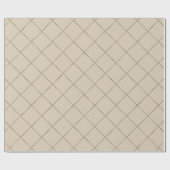 Dashed Diamond Grid Geometric Sand Color Geschenkpapier (Flach)