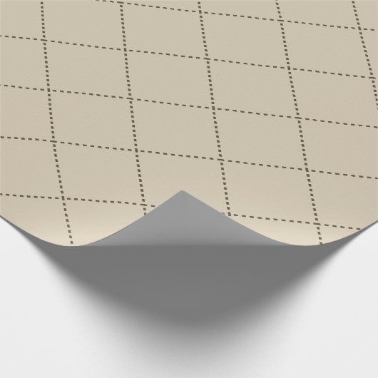 Dashed Diamond Grid Geometric Sand Color Geschenkpapier (Ecke)