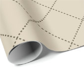 Dashed Diamond Grid Geometric Sand Color Geschenkpapier (Rolleneckpunkt)