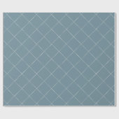 Dashed Diamond Grid Geometric Slate Blue Geschenkpapier (Flach)