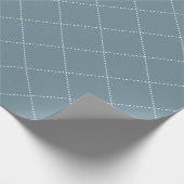 Dashed Diamond Grid Geometric Slate Blue Geschenkpapier (Ecke)