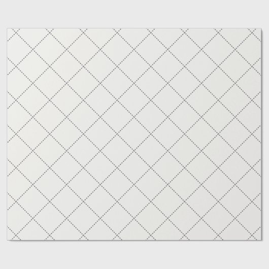 Dashed Diamond Grid Geometric Soft White Geschenkpapier (Flach)