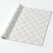 Dashed Diamond Grid Geometric Soft White Geschenkpapier (Ungerollt)