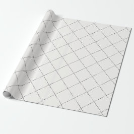 Dashed Diamond Grid Geometric Soft White Geschenkpapier